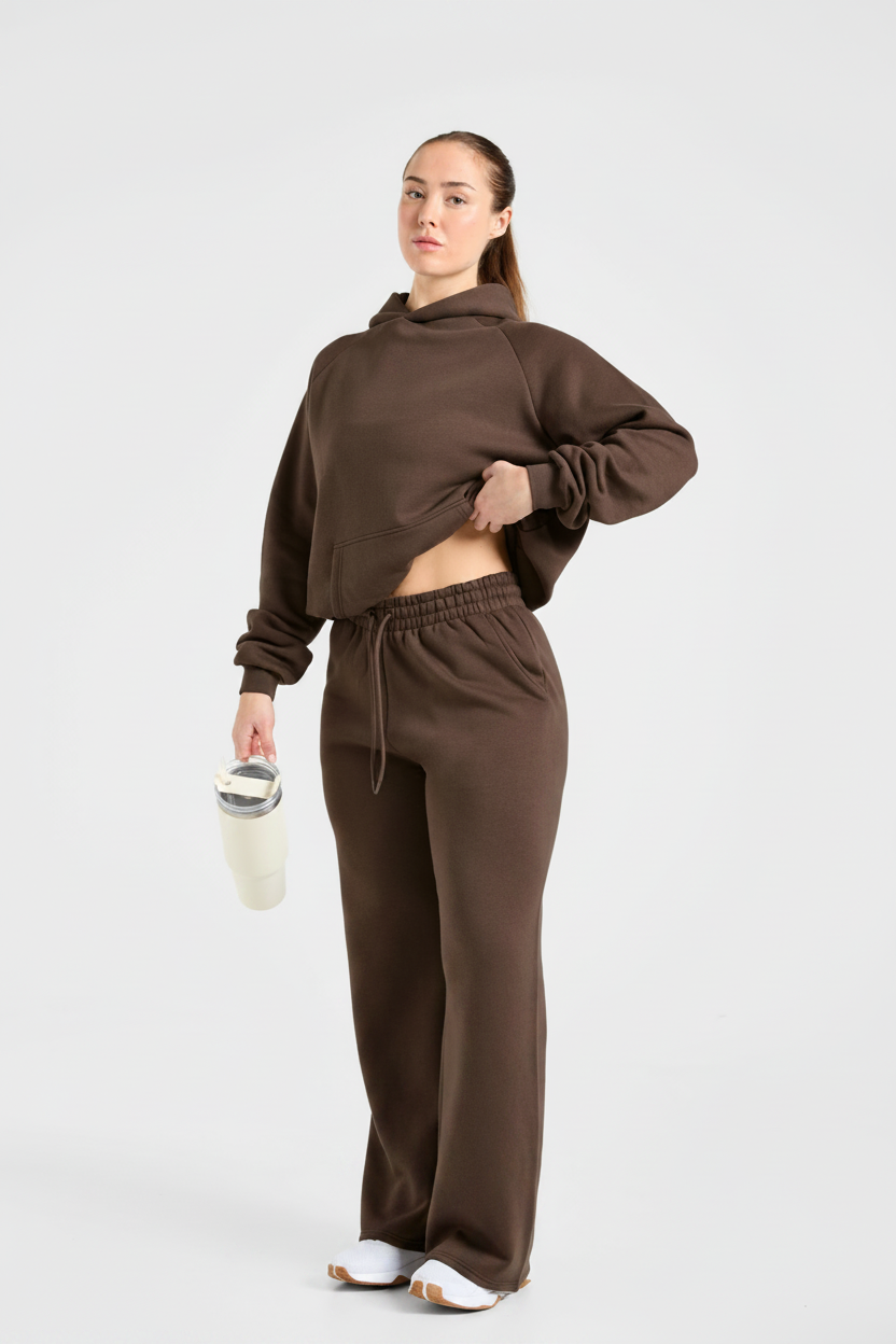 Sports Collective Oversized Straight Leg Joggers - Brown