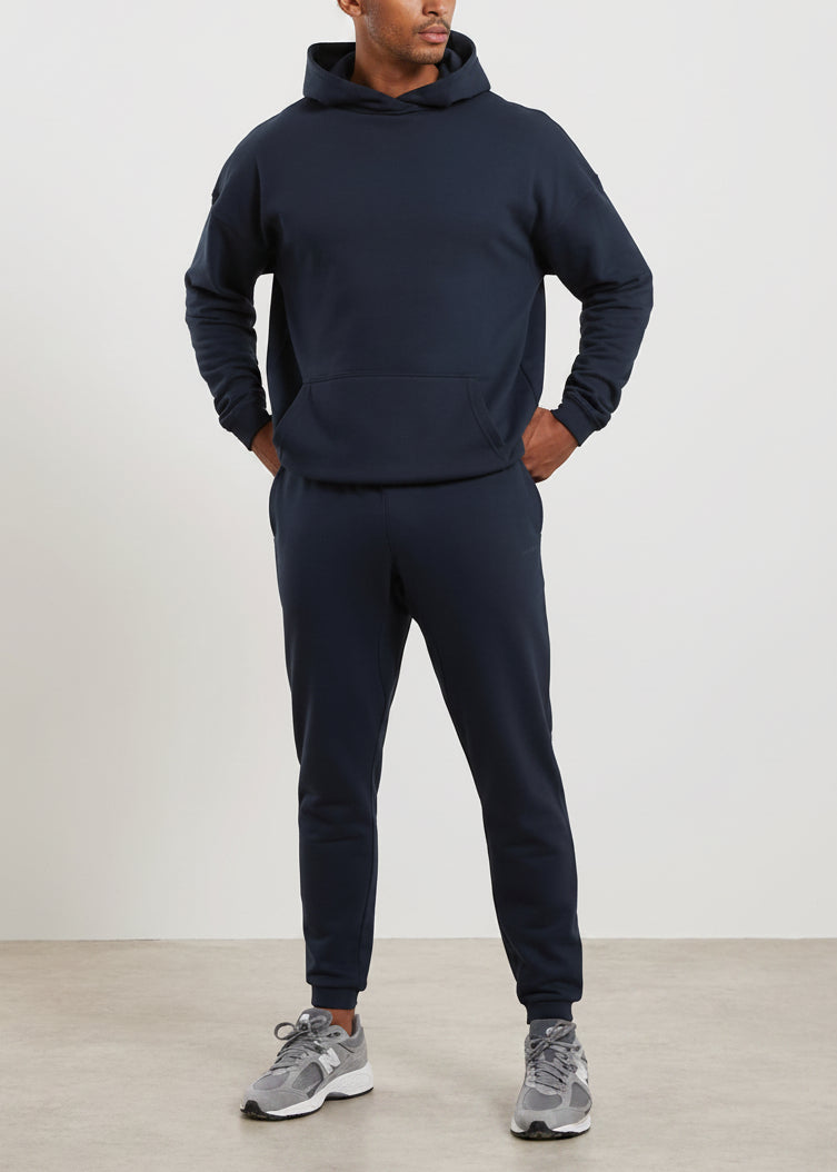 Hoodie de Lã Cardada - Azul Marinho Escuro