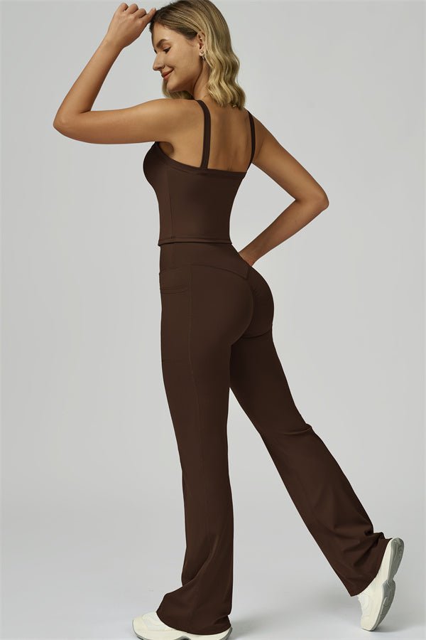 Reborn II Crop Tank Flared Leggings 2-Piece Set Matching Sets - Vorti