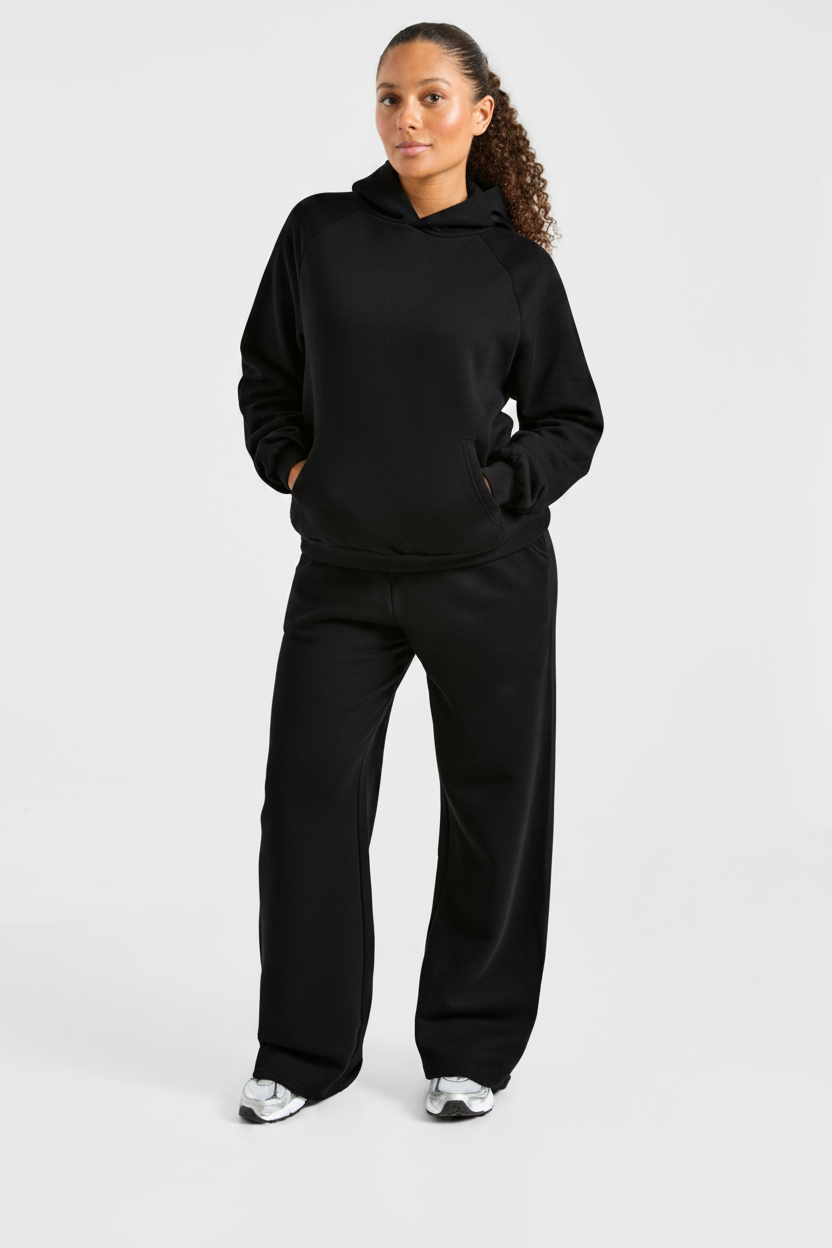 Sports Collective Oversized Straight Leg Joggers - Black