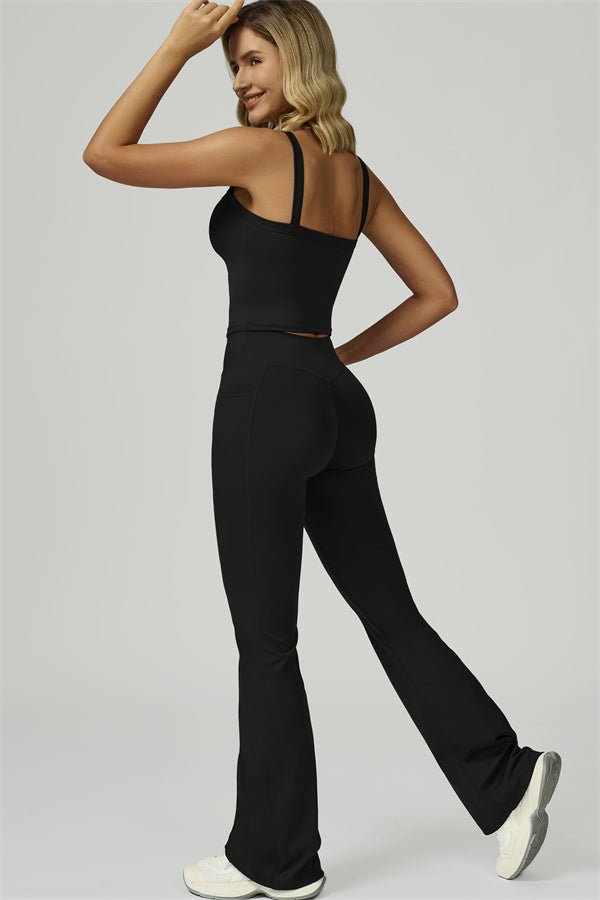 Reborn II Crop Tank Flared Leggings 2-Piece Set Matching Sets - Vorti