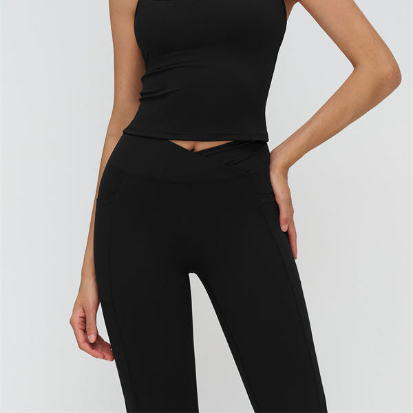 Reborn Crop Top Flared Leggings 2-Piece Set