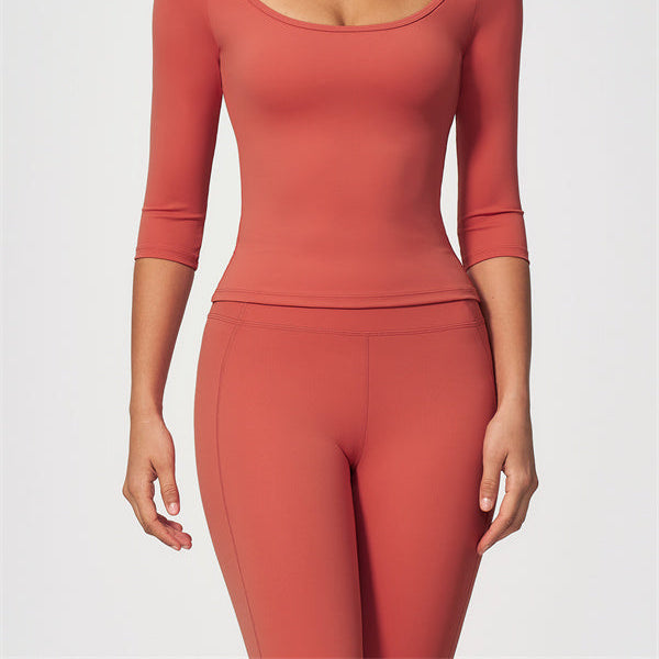 Uplift Half-Sleeve T-Shirt Leggings 2-Piece Set