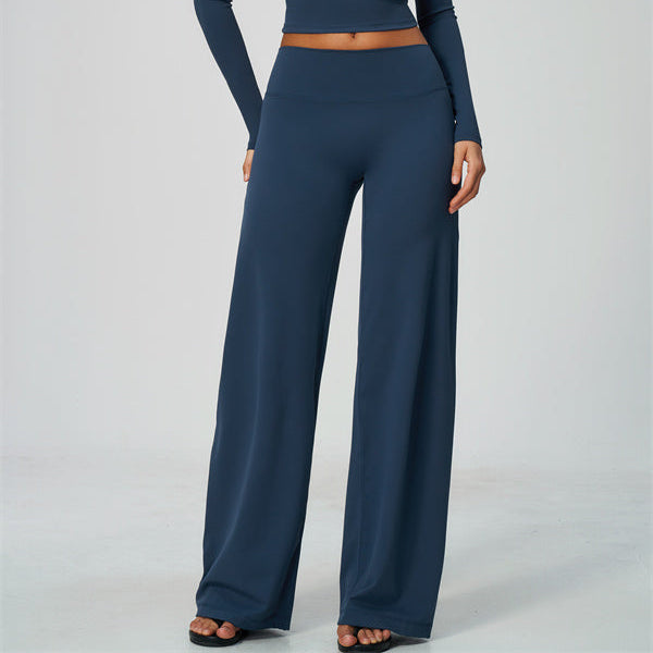 Aura Flow Pilates Long Sleeve T-shirt Straight Leg Pants 2-Piece Set
