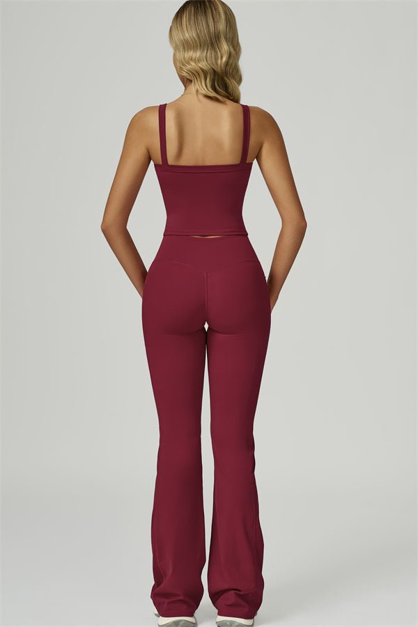 Reborn II Crop Tank Flared Leggings 2-Piece Set Matching Sets - Vorti