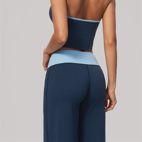 Aura Flow Yoga Tank Top Straight Leg Pants 2-Piece Set