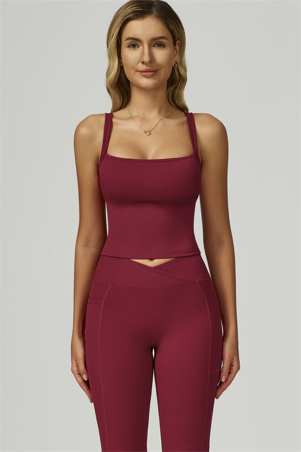 Reborn II Crop Tank Flared Leggings 2-Piece Set Matching Sets - Vorti