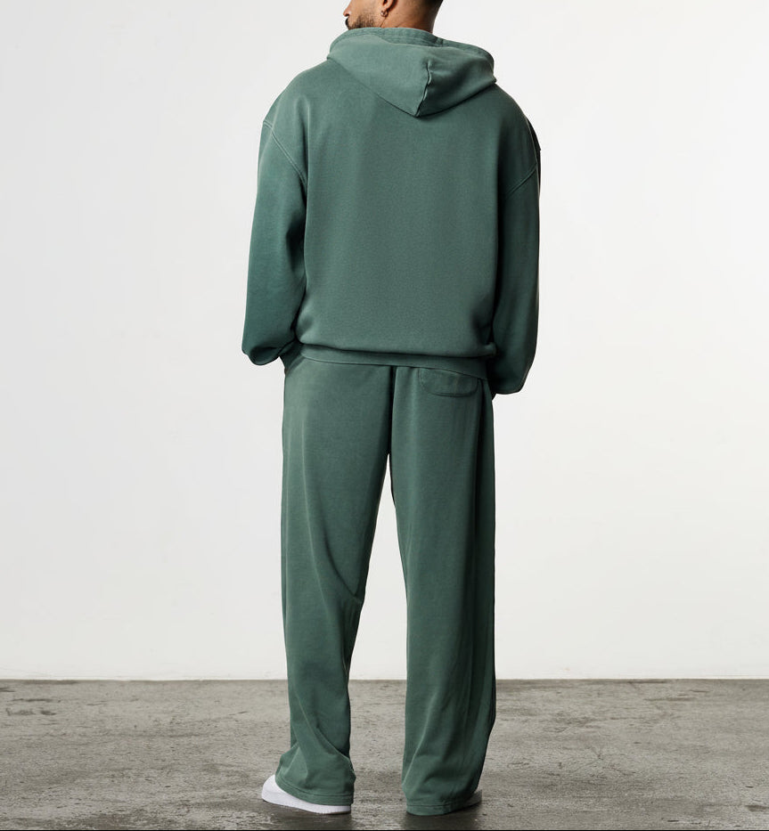 Vorti Washed Zip Hoodie – Sage