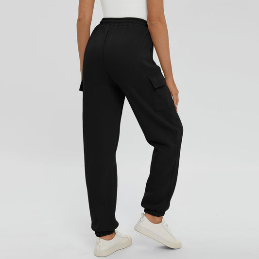 Vorti Oversized Cargo Joggers with Pockets Black