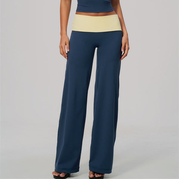 Aura Flow Pilates Tank Top Color-block Straight Leg Pants 2-Piece Set