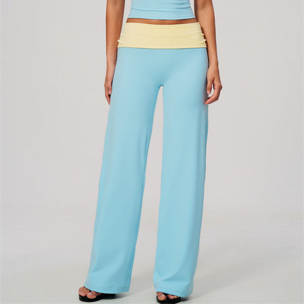 Aura Flow Pilates Tank Top Color-block Straight Leg Pants 2-Piece Set