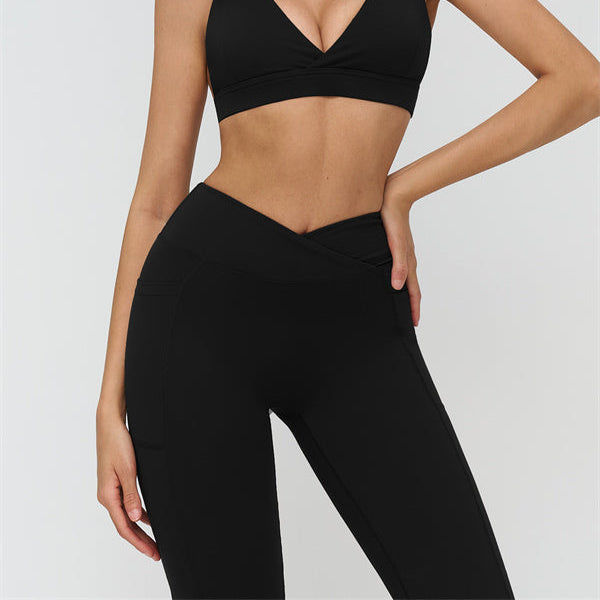 Reborn Sports Bra Flared Leggings 2-Piece Set