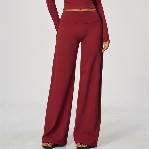 Aura Flow Pilates Long Sleeve T-shirt Straight Leg Pants 2-Piece Set