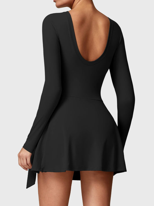 Renee Long Sleeve Tennis Dress Black