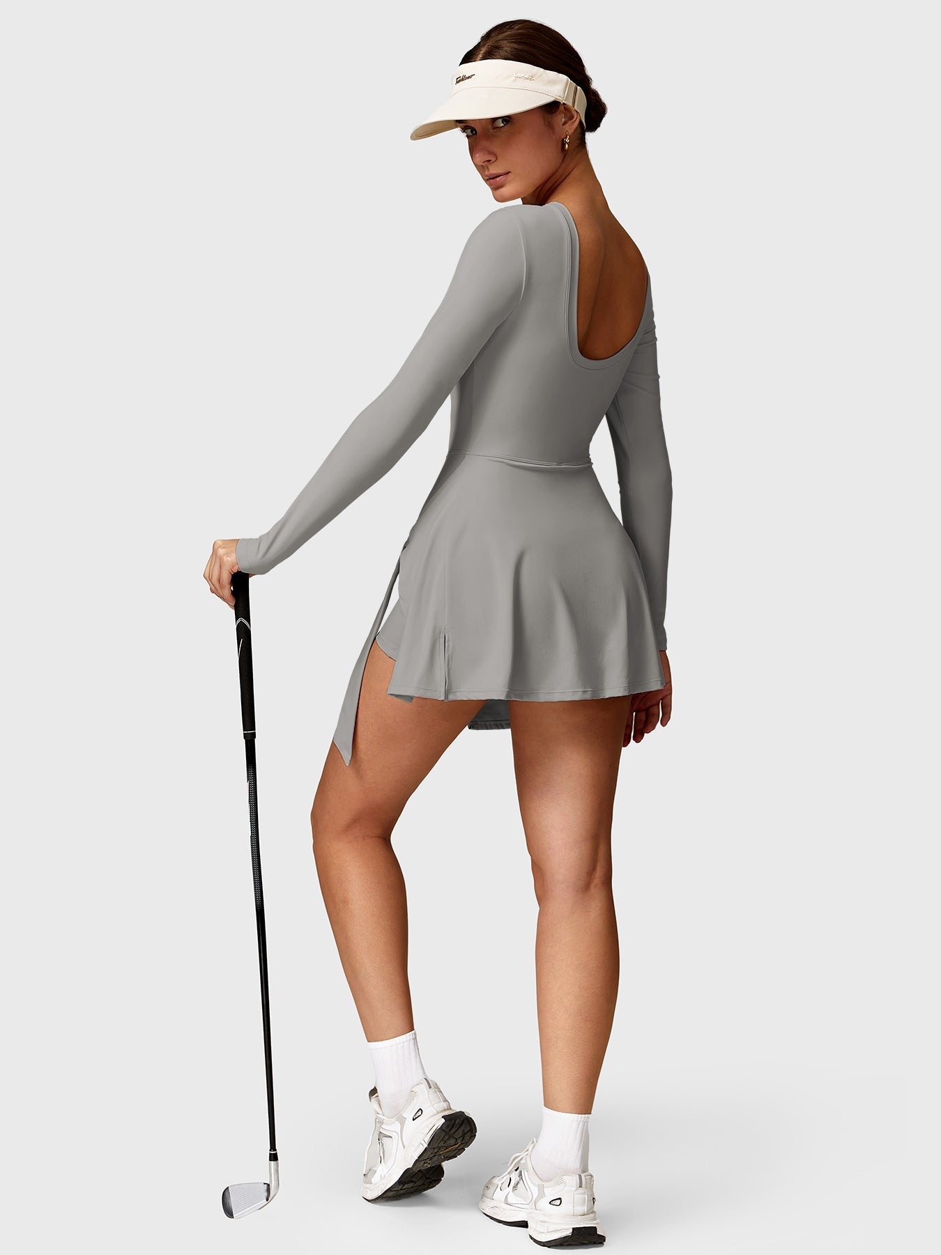 Renee Long Sleeve Tennis Dress Grey