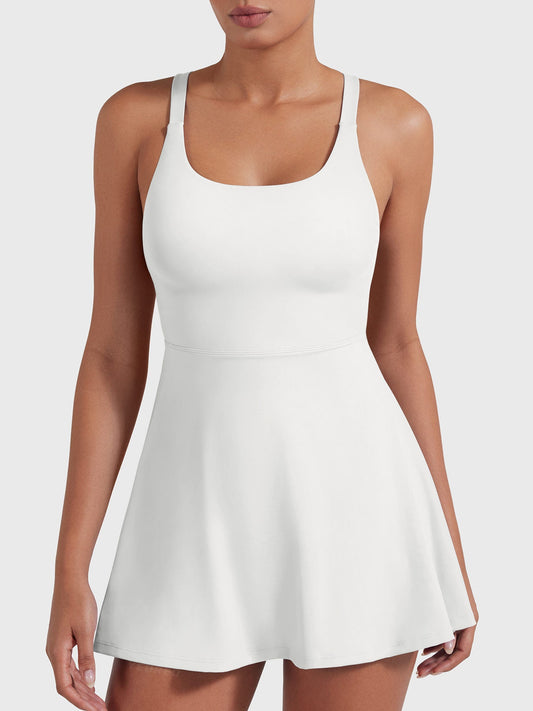 Belloy Open Back Tennis Dress White