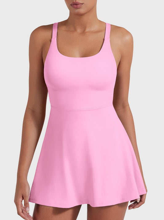 Belloy Open Back Tennis Dress Pink