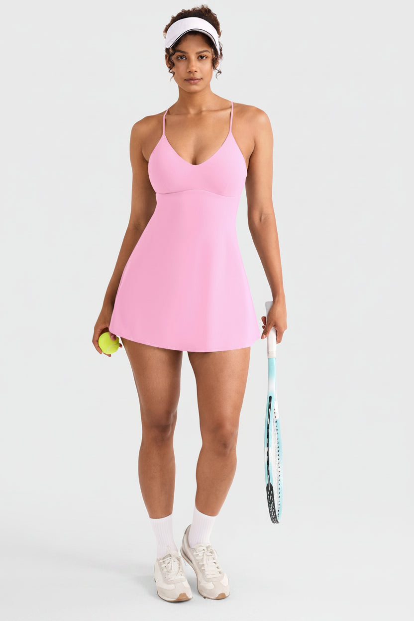 Vorti Backless Tennis Dress Pink