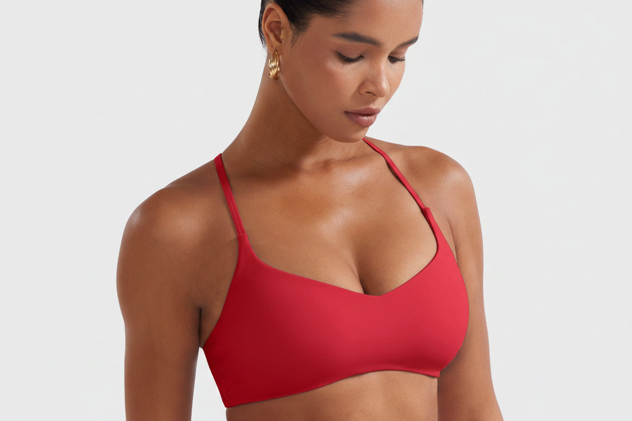 Paisely Y‑Back Sports Bra Chili Red