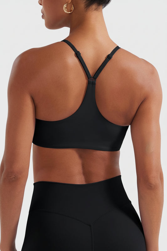 Paisely Y‑Back Sports Bra Black