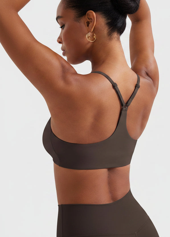 Paisely Y‑Back Sports Bra Cocoa