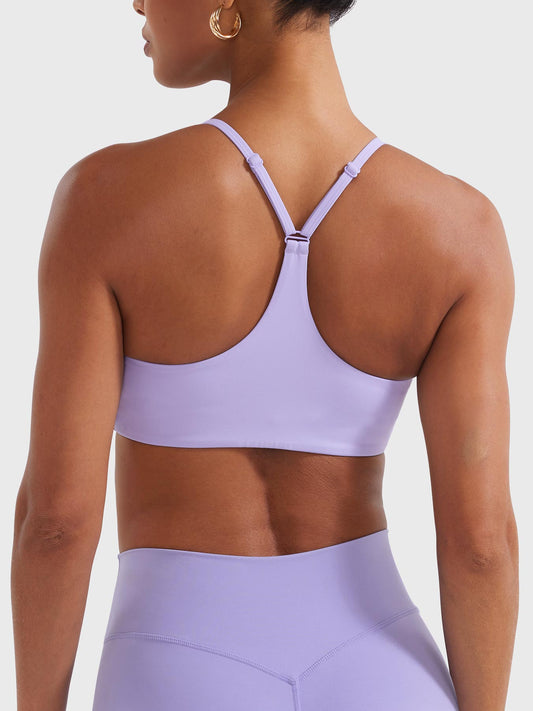Paisely Y‑Back Sports Bra Light Purple