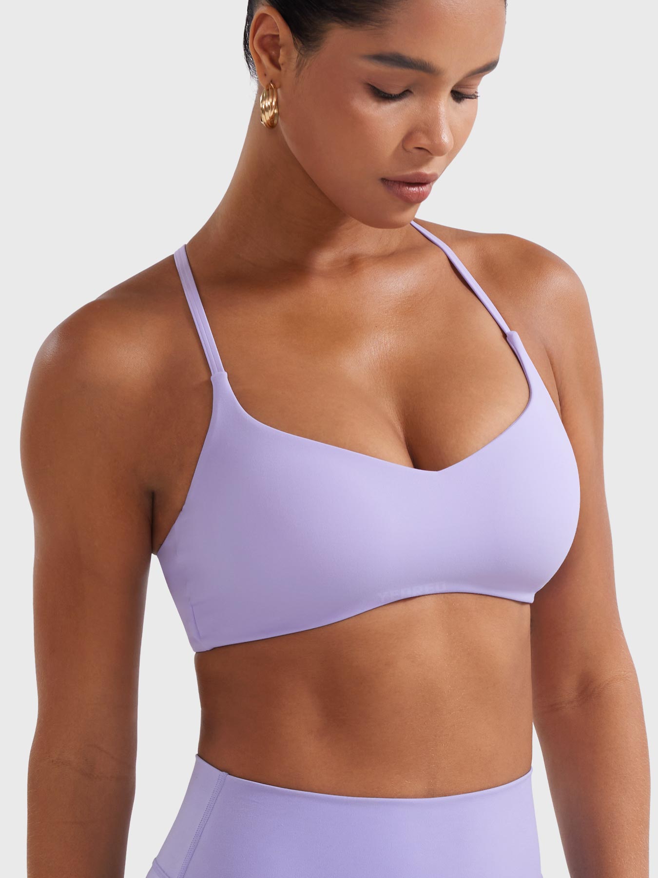 Paisely Y‑Back Sports Bra Light Purple