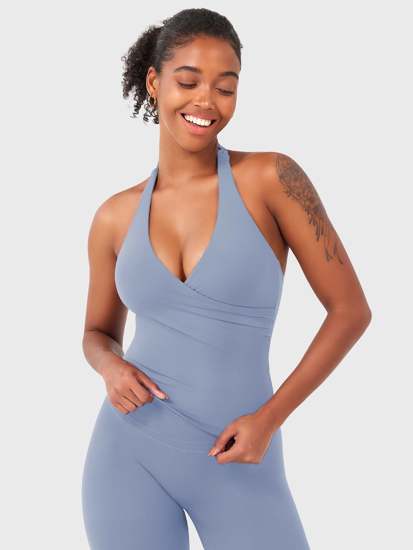 Vorti Elevine V Neck Halter Tank