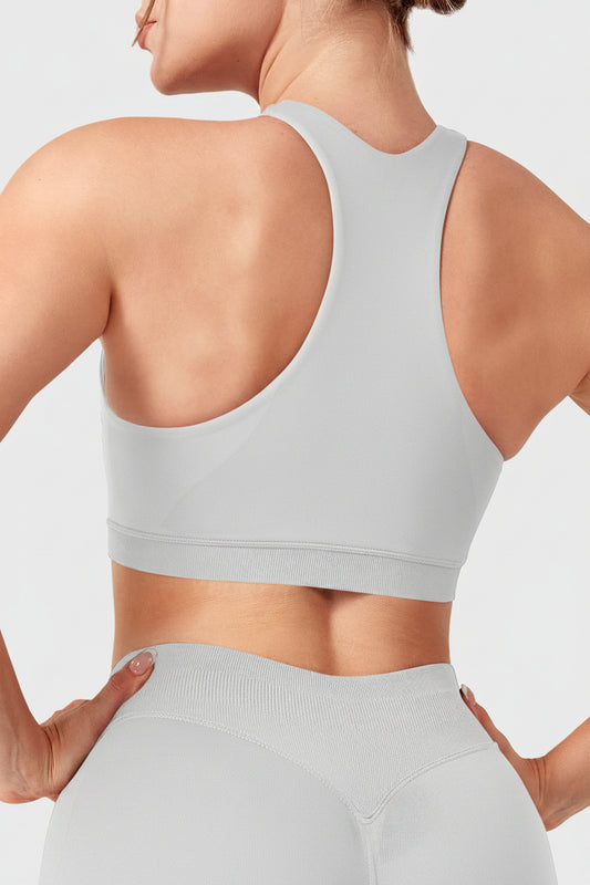 Dafnien Seamless Racerback Sports Bra Beige