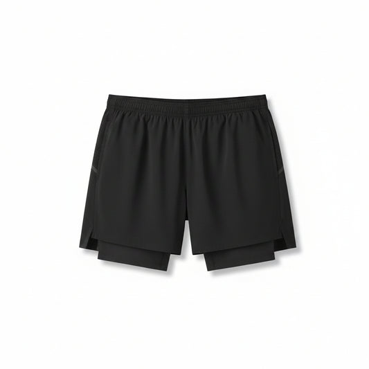 0951. Aerotex™ 4" High Split Liner Short - Black/Black