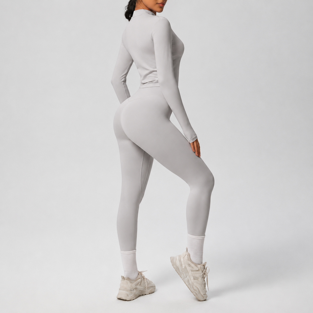 Conjunto Deportivo con Chaqueta y Leggings de Efecto Segunda Piel