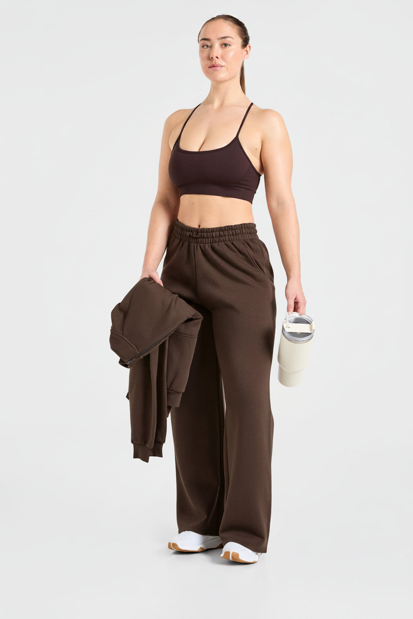 Vorti Sports Collective Oversized Straight Leg Joggers - Brown