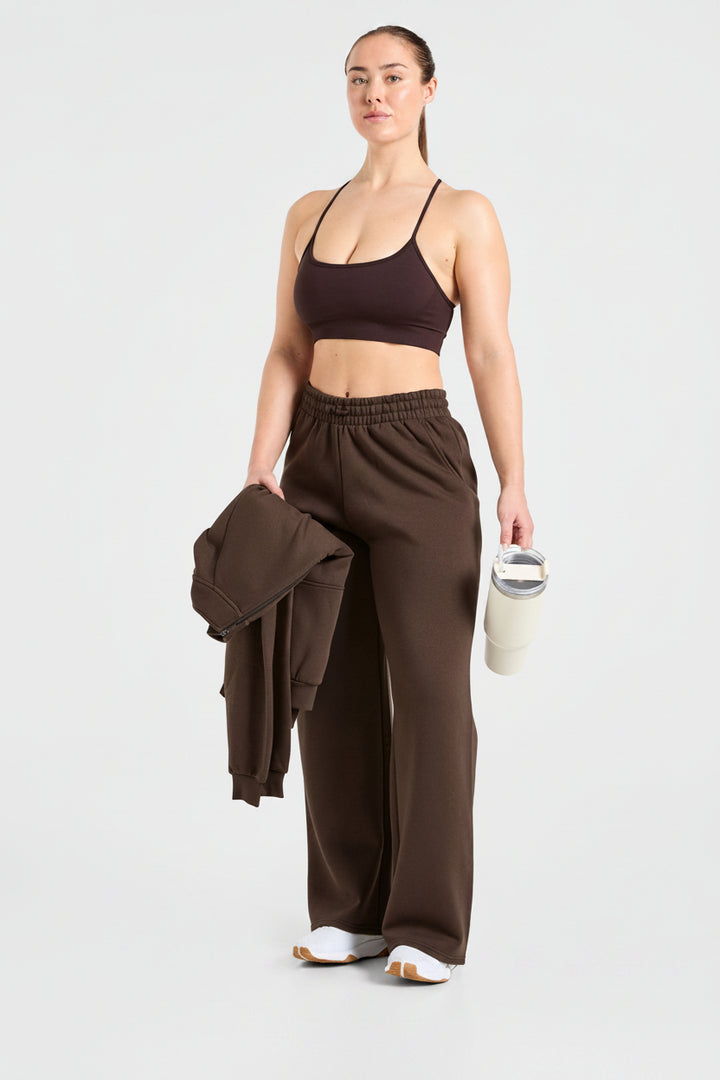Vorti Sports Collective Oversized Straight Leg Joggers - Brown