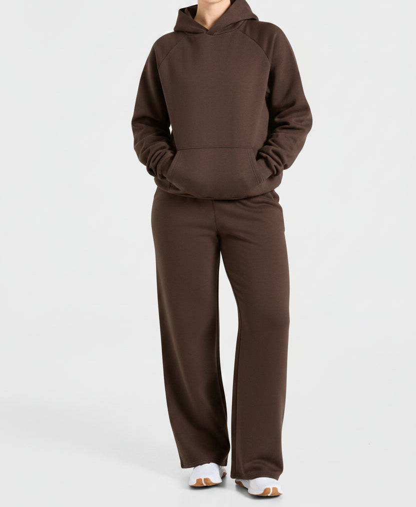 Sports Collective Oversized Hoodie - Brown