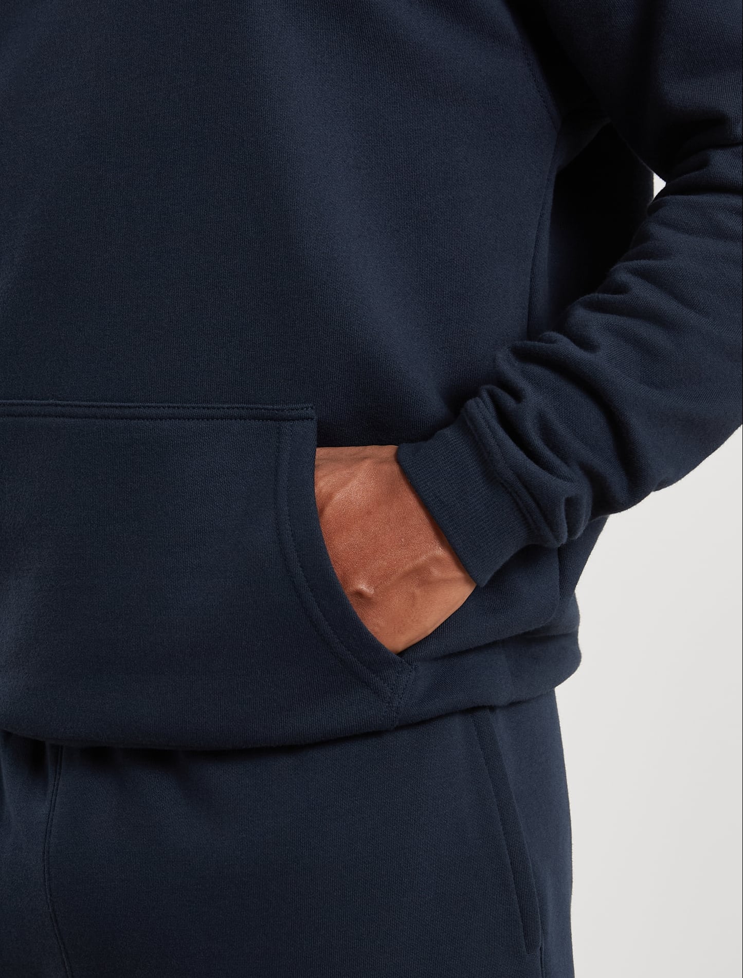 Hoodie de Lã Cardada - Azul Marinho Escuro