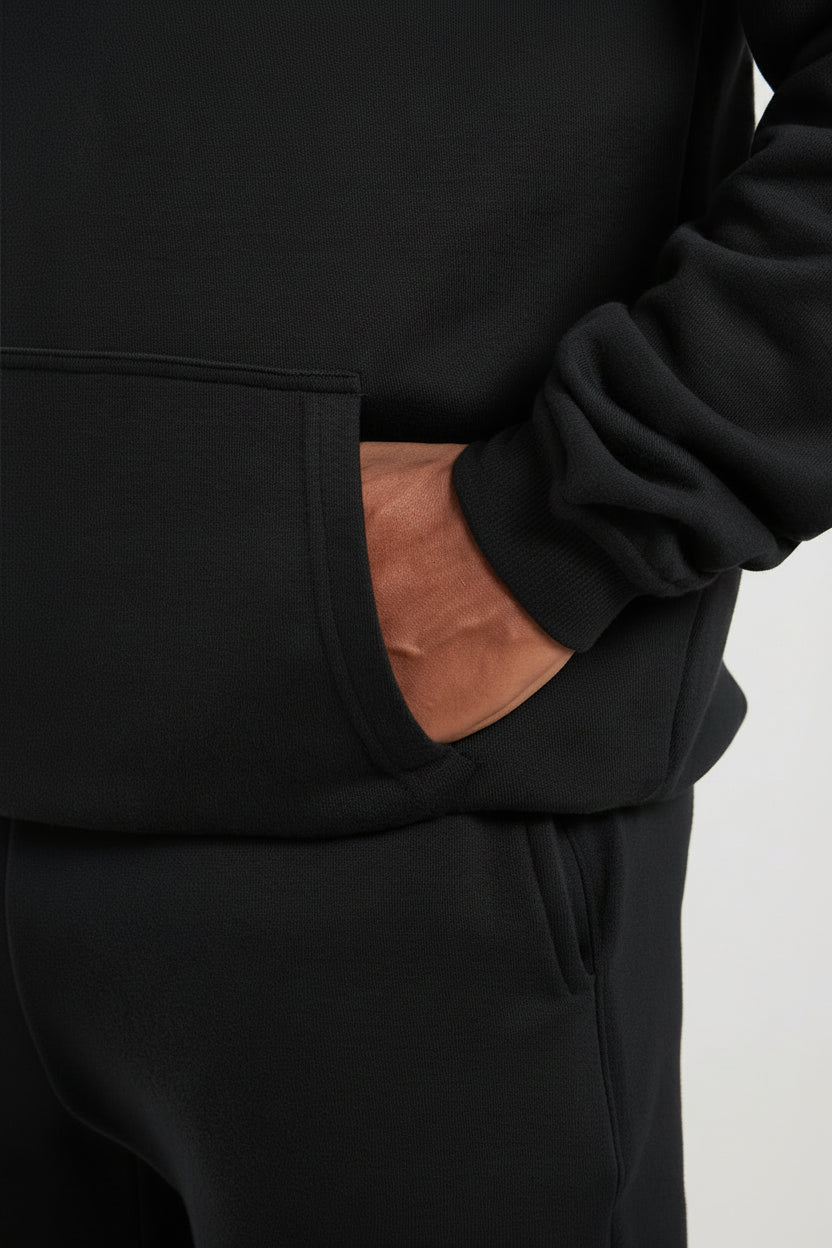 Vorti Core Fleece Hoodie - Black Jackets & Hoodies - Vorti
