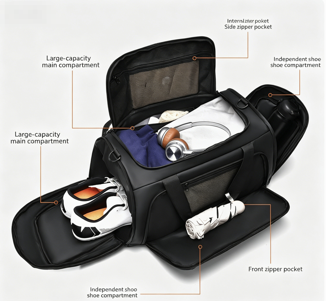 Vorti Water Resistant Duffle Bag 55L - Black