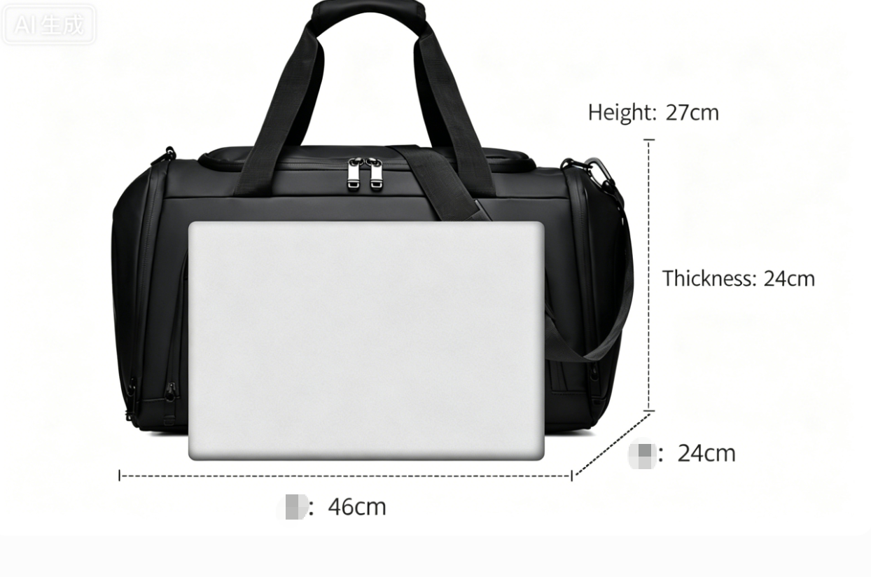Vorti Water Resistant Duffle Bag 55L - Black