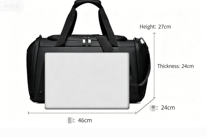 Vorti Water Resistant Duffle Bag 55L - Black