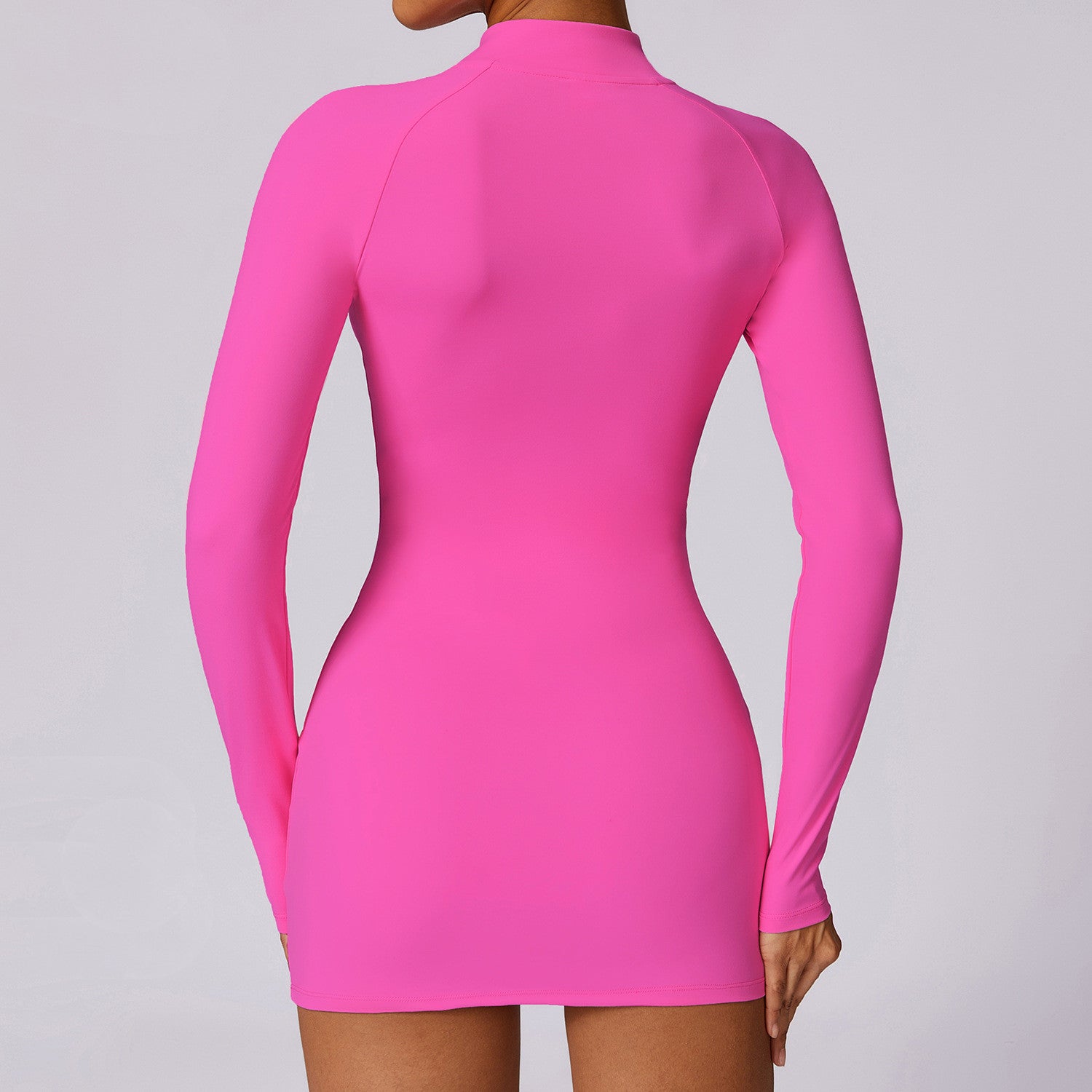 Vestido Deportivo Ajustado Nude Feel con Cremallera para Mujer 0 - Vorti