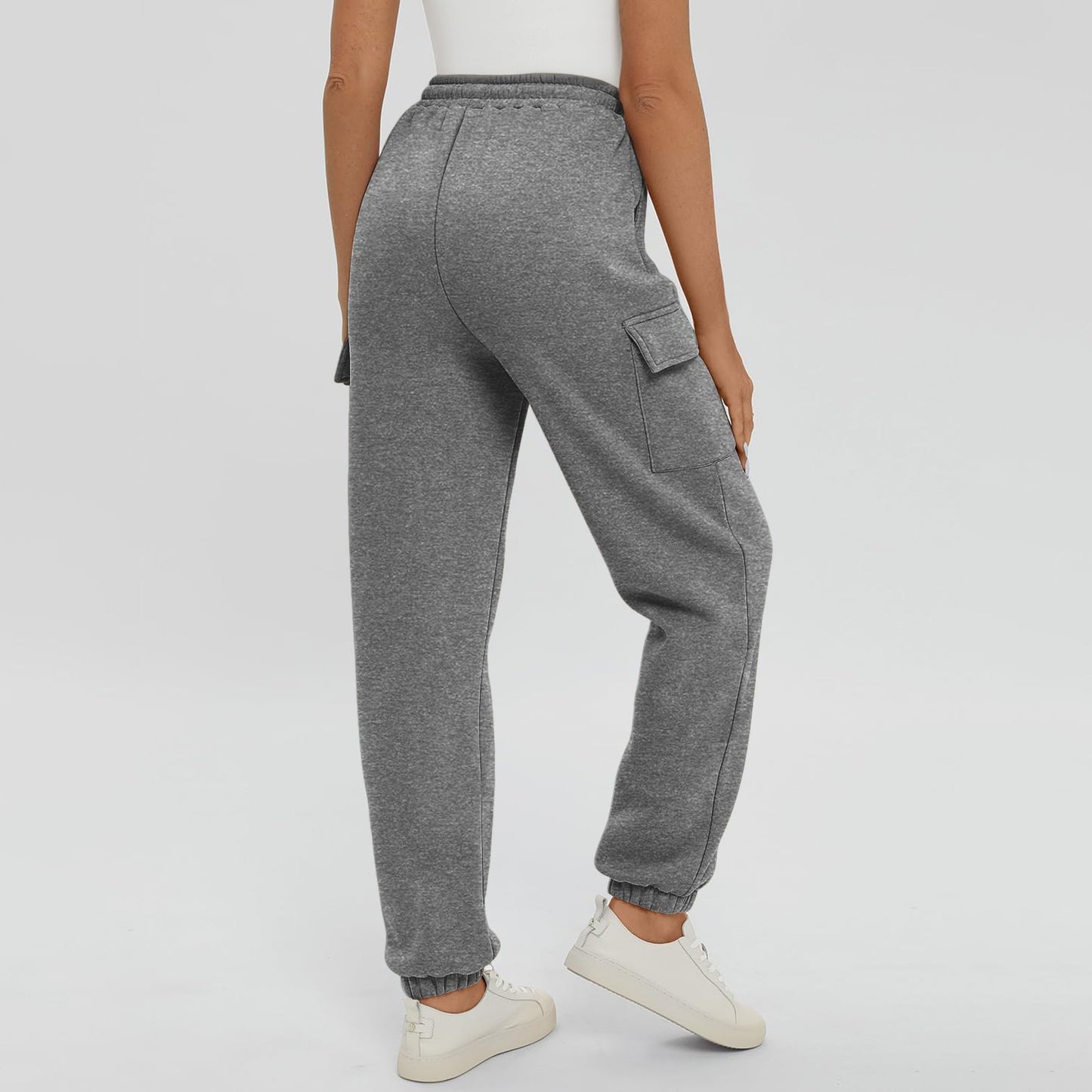 Vorti Oversized Cargo Joggers with Pockets Gray