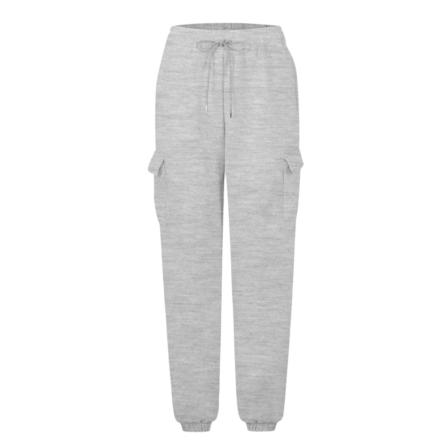 Vorti Oversized Cargo Joggers with Pockets Light Gray