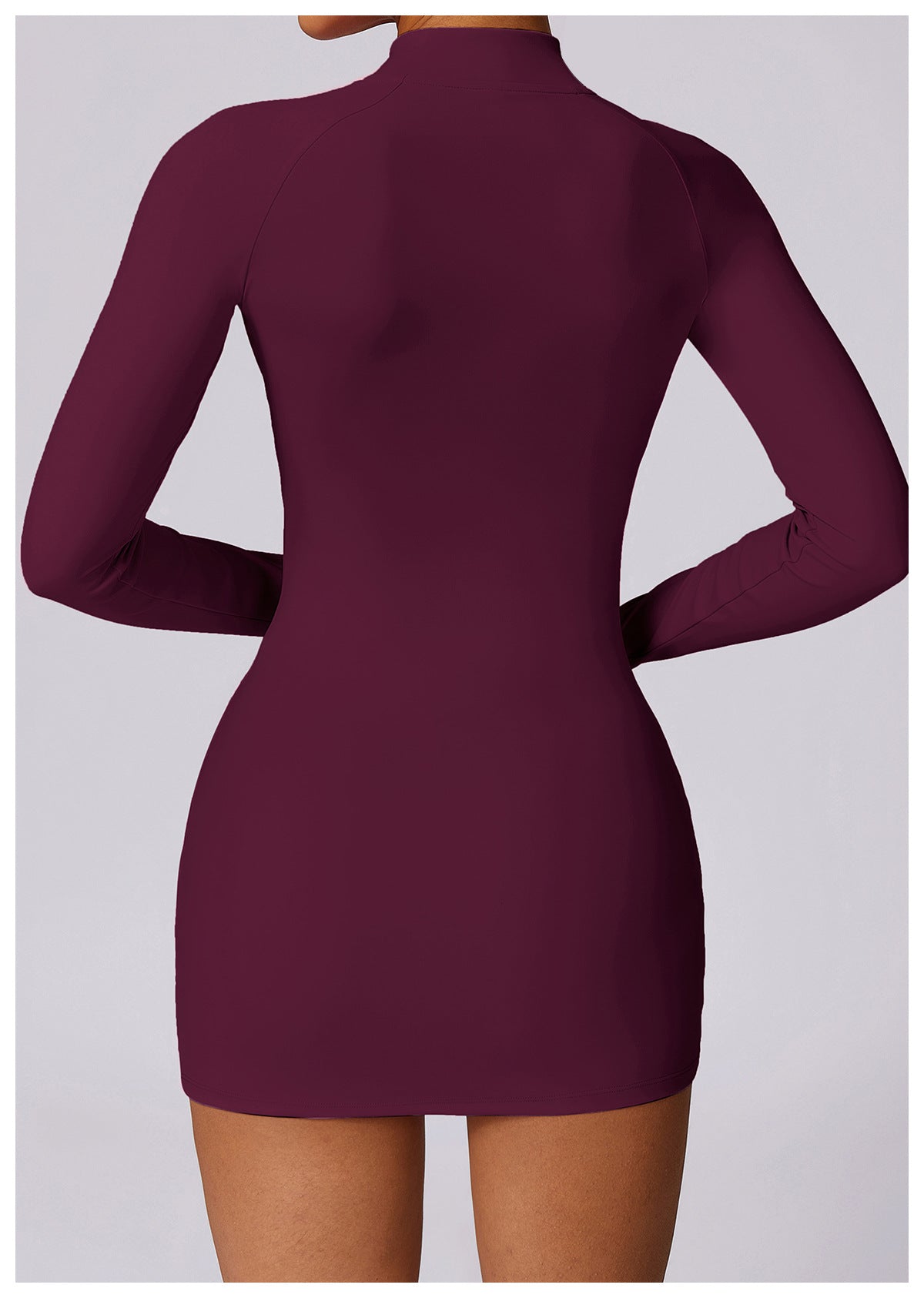 Vestido Deportivo Ajustado Nude Feel con Cremallera para Mujer 0 - Vorti