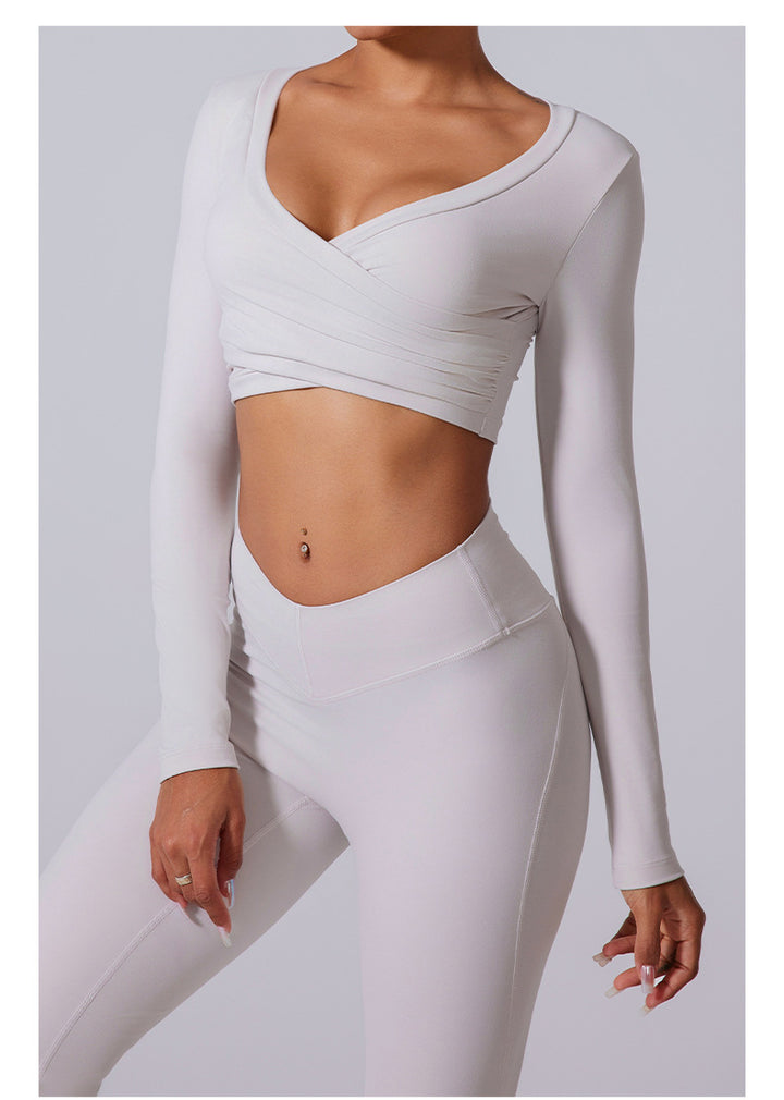 Camiseta Deportiva de Manga Larga Cruzada con Interior Afelpado
