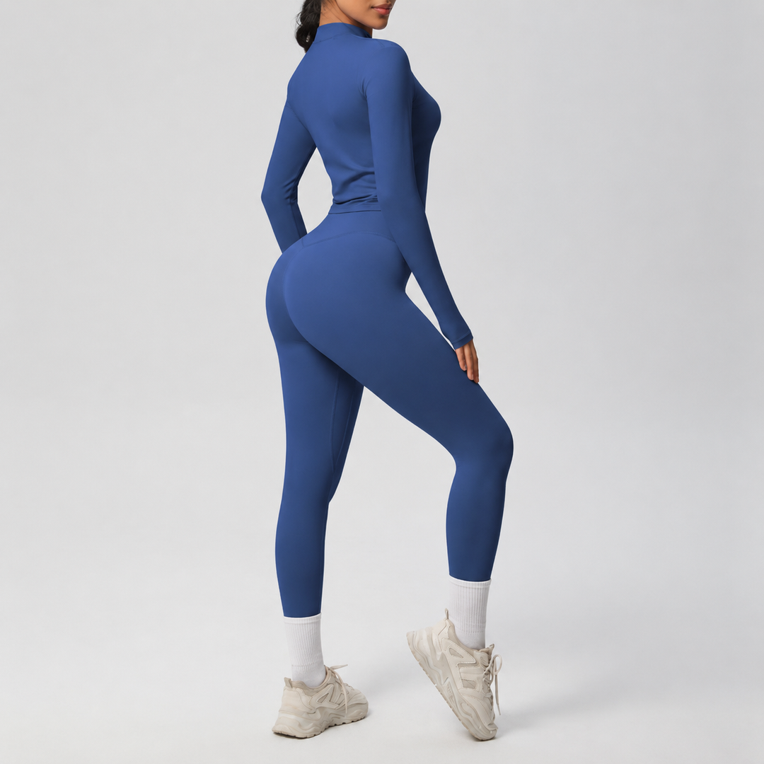 Conjunto Deportivo con Chaqueta y Leggings de Efecto Segunda Piel