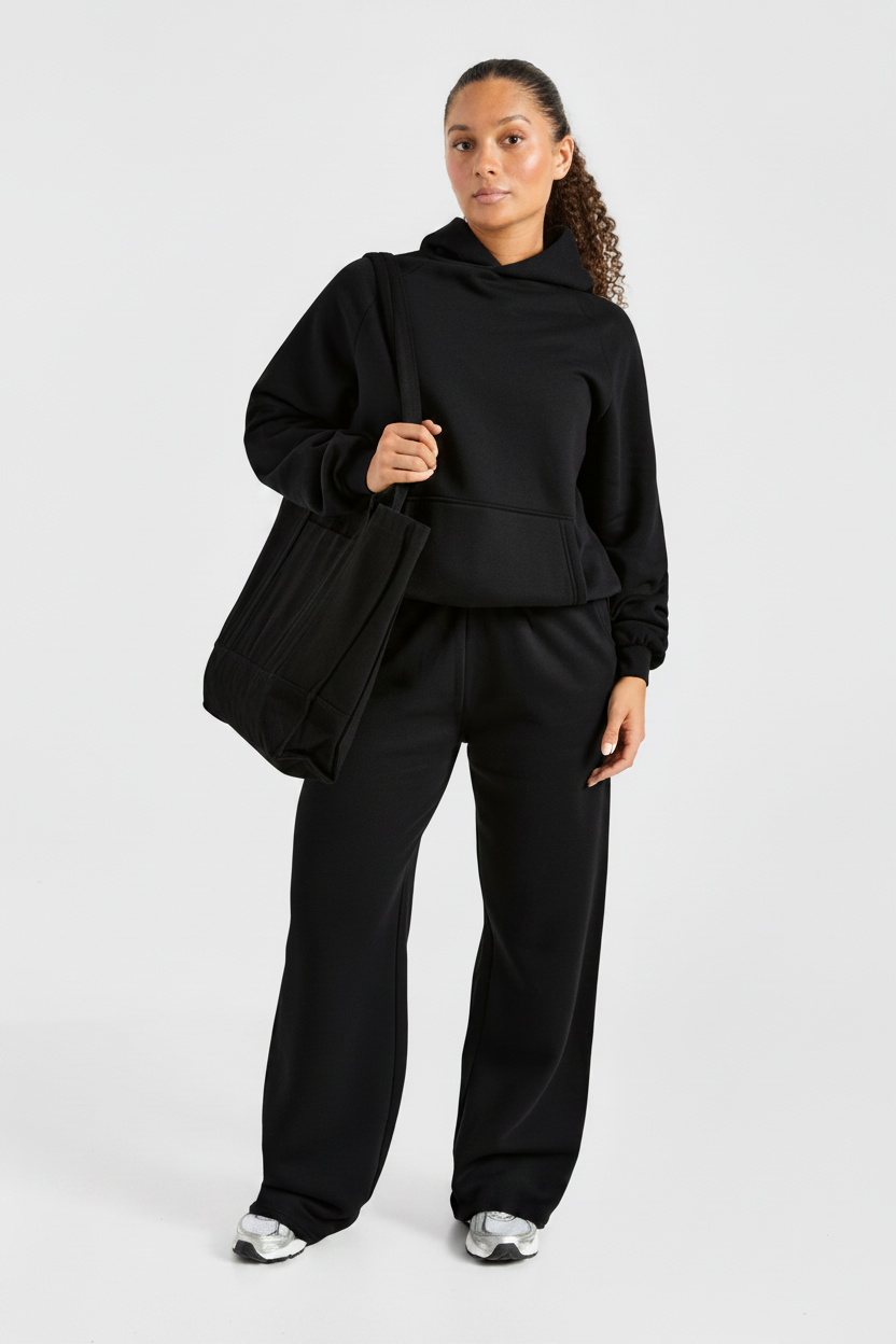 Sports Collective Oversized Straight Leg Joggers - Black