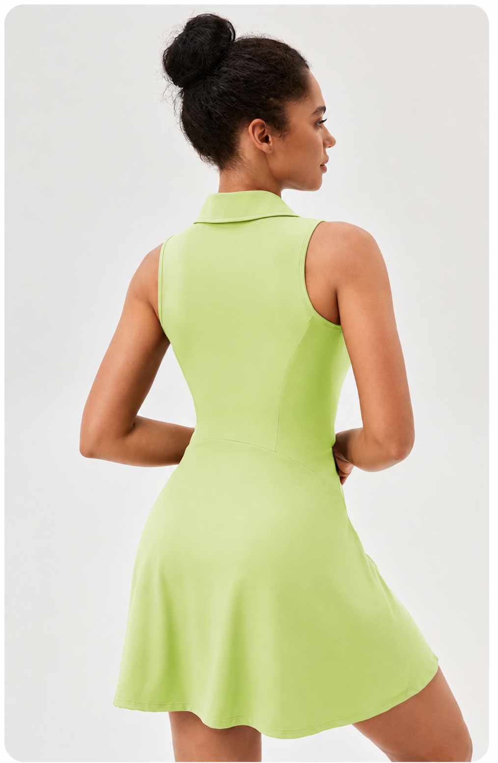 Vestido Deportivo de Tenis para Mujer con Cuello Polo, Diseño Bicolor, Ajuste en la Cintura, Transpirable y de Secado Rápido