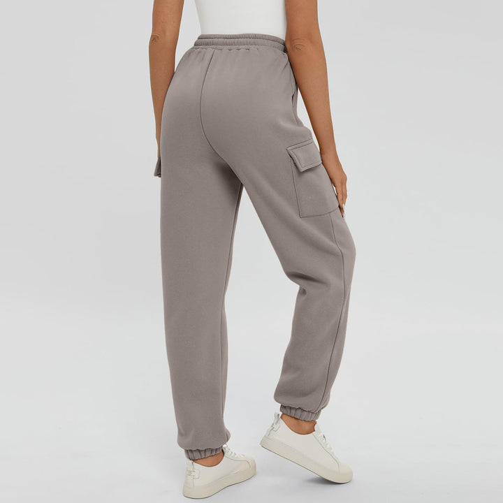 Vorti Oversized Cargo Joggers with Pockets Light Brown