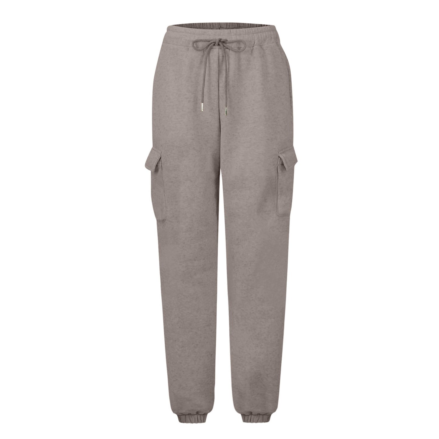 Vorti Oversized Cargo Joggers with Pockets Light Brown