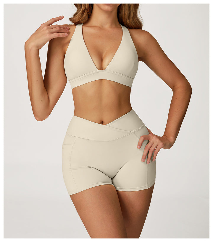 Vorti Deep V Neck Sports Bra